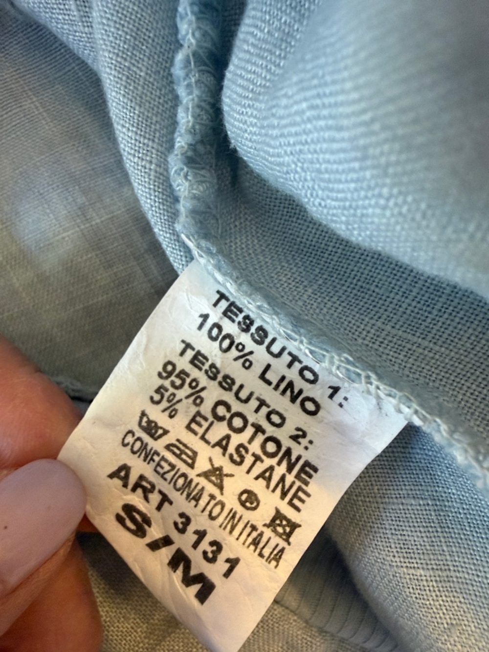 Made in Italy  Distressed Look Blue Balloon Triple Ruffle Top Dress S/M EUC - Picture 9 of 10